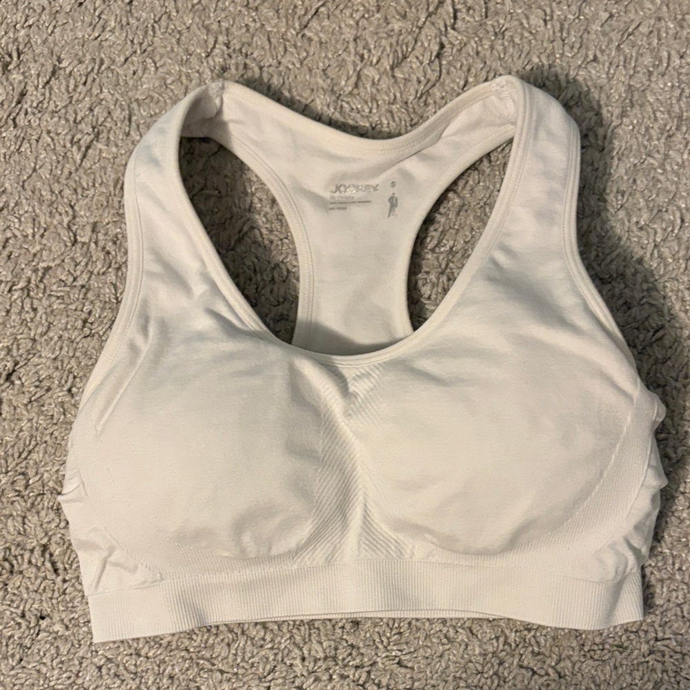 Jockey White Padded Racerback Sports Bra
